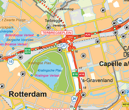 wegenkaart met informatie