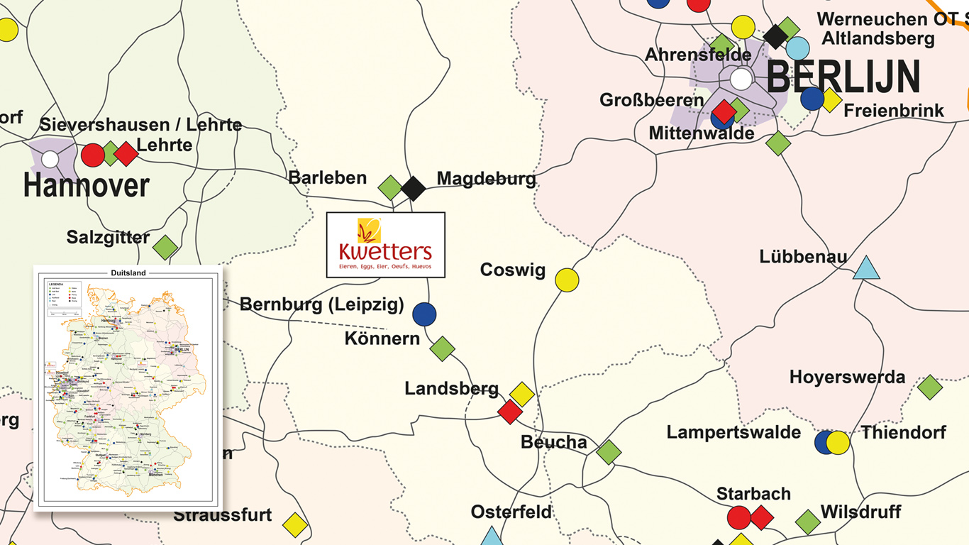 Kwetters Locatiekaart van Duitsland 